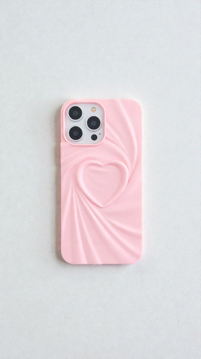 Carcasa iPhone 13-16 Corazón 3D Premium - Silicona Suave